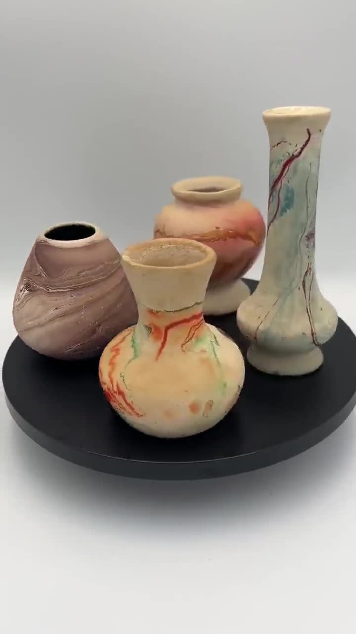 ネマッジ陶器の花瓶：ヴィンテージ ムースレイク粘土（4個セット